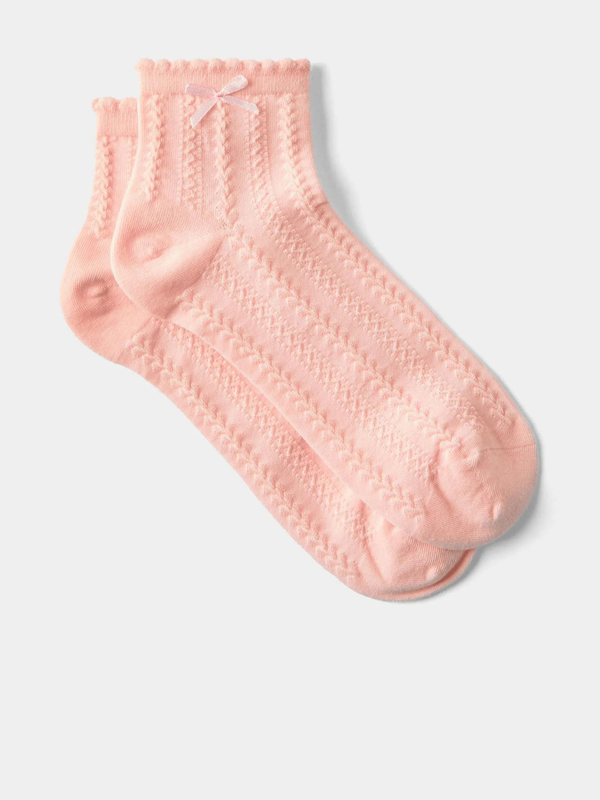 Women's Cotton On Pink Frill Pointelle Ankle Socks