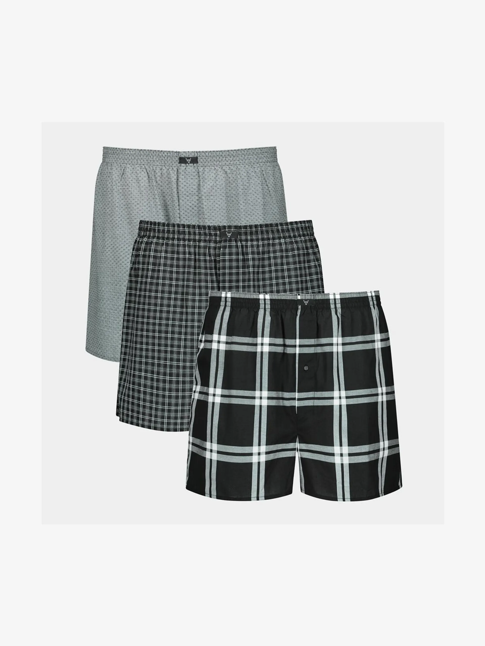 Exact Men's Black & White 3-Pack Boxer Shorts