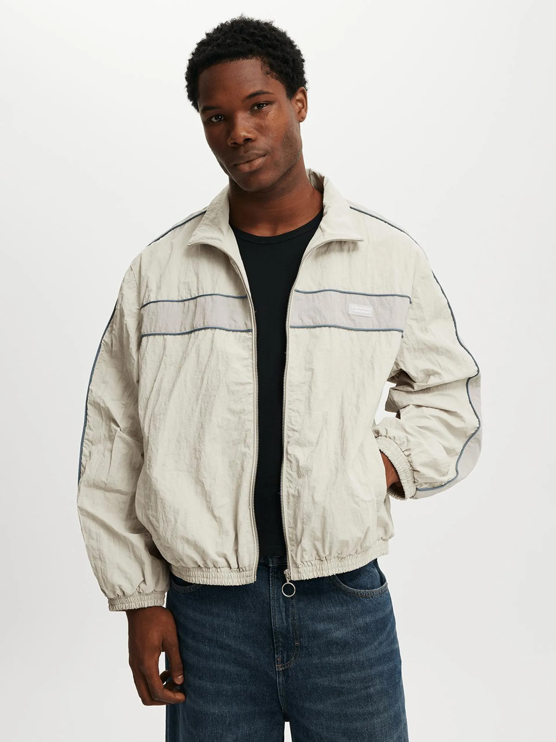 Men's Cotton On Grey Panelled Spray Jacket