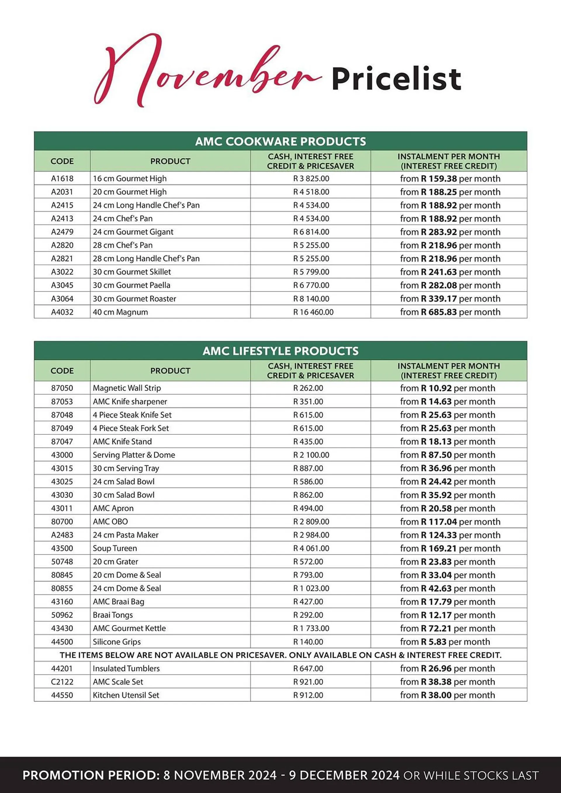 AMC Cookware catalogue from 8 November to 9 December 2024 - Catalogue Page 10