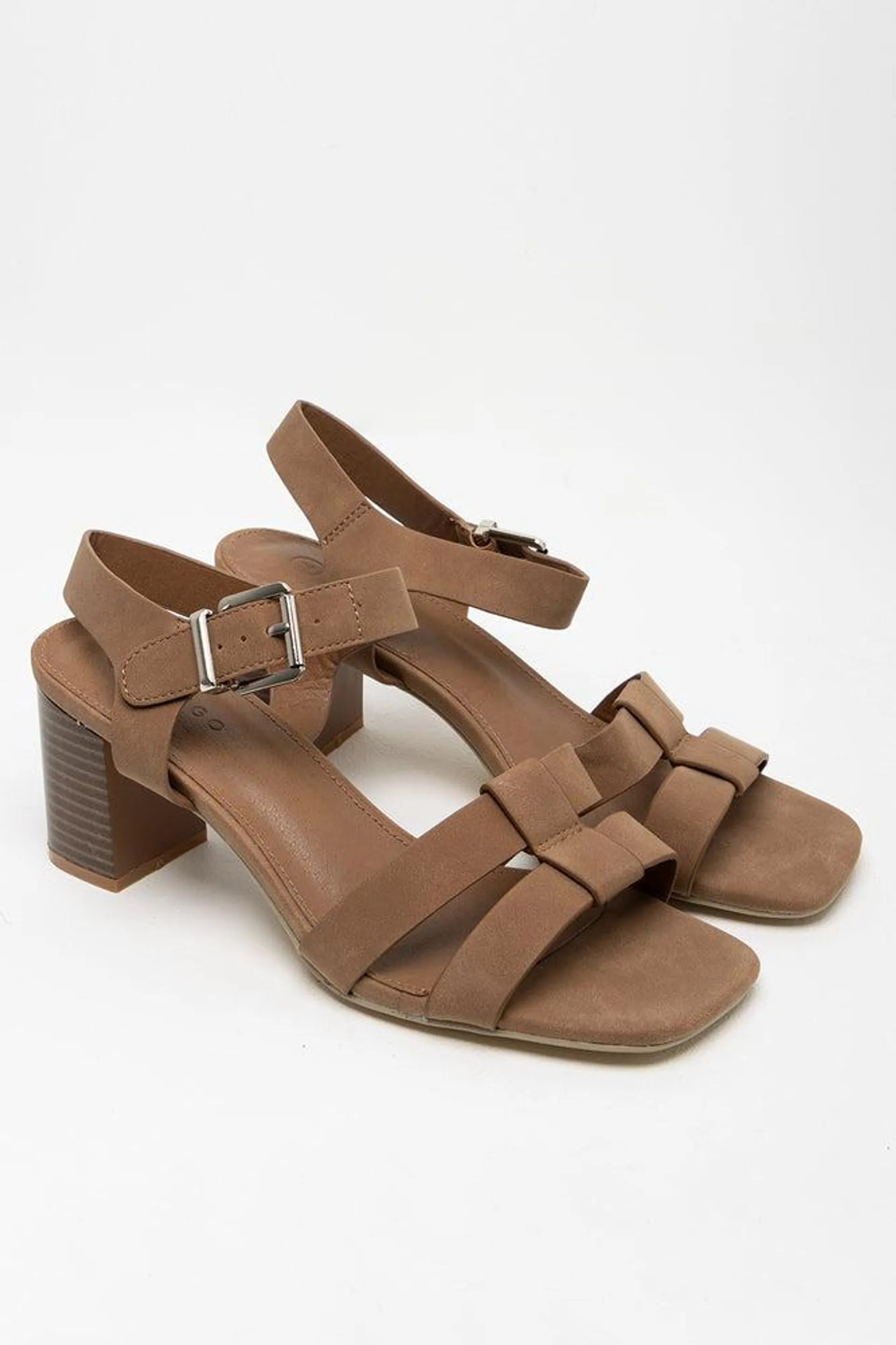 Block Heel Sandal Brown