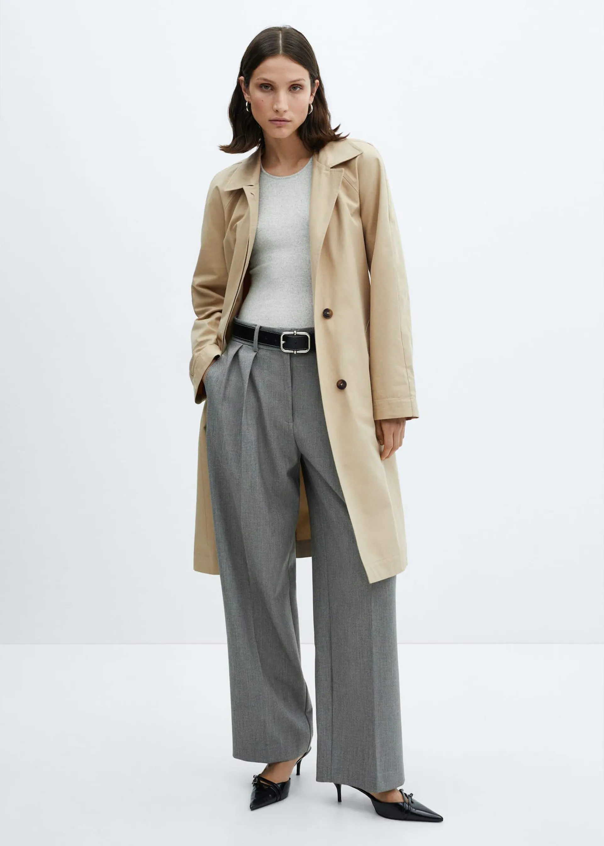 Cotton trench coat with belt