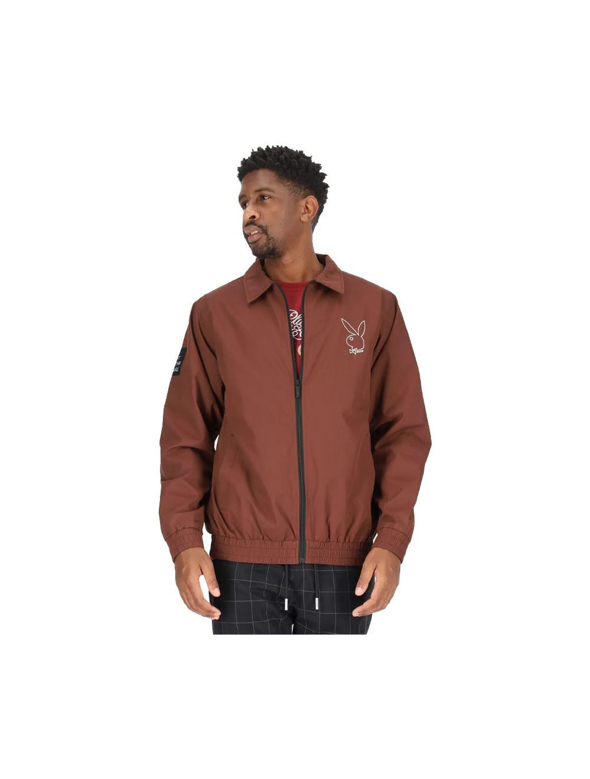 Playboy The Second Comin Mens Coach Jacket Brown