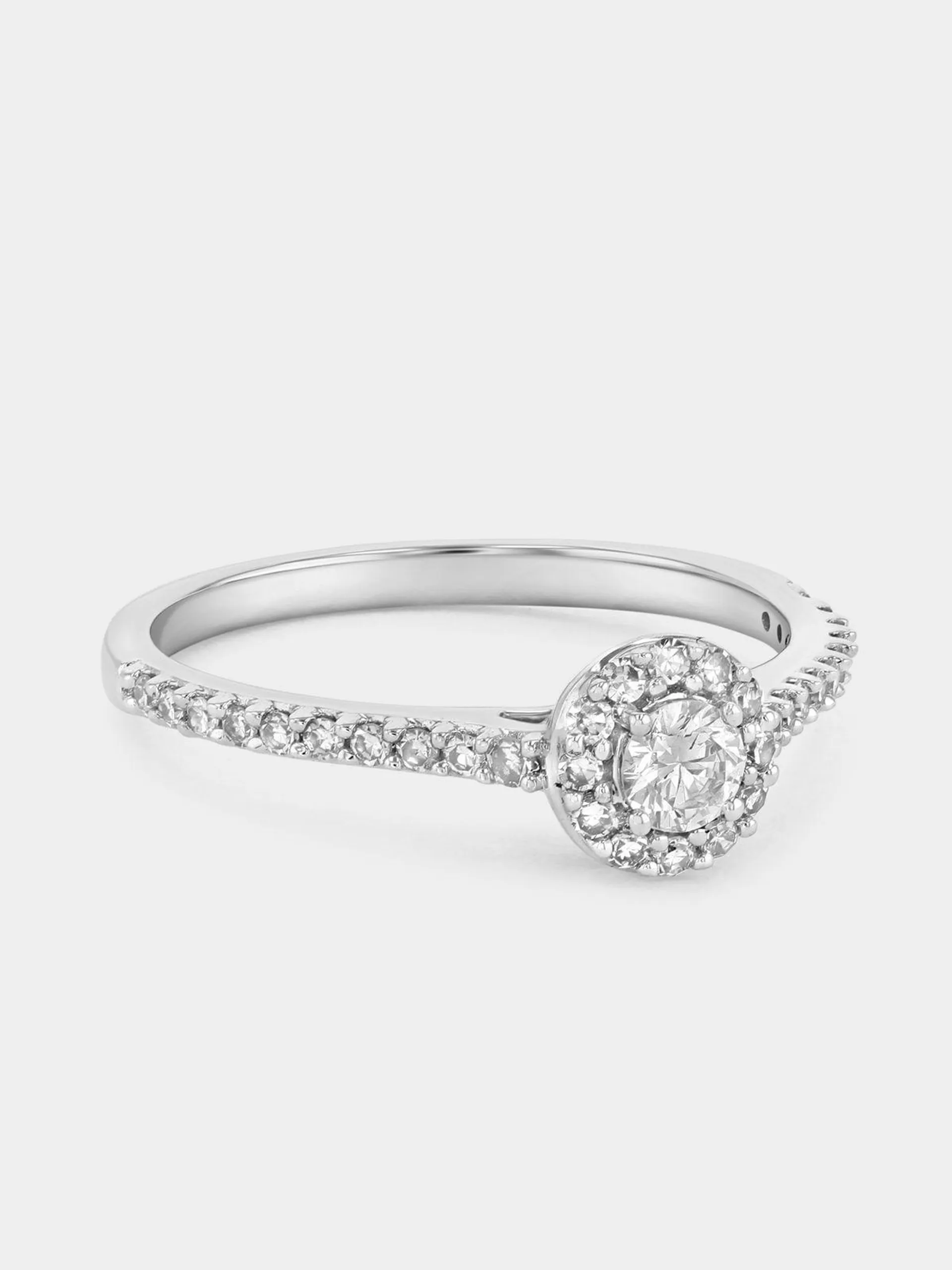 White Gold 0.4ct Lab Grown Diamond Solitaire Halo Ring