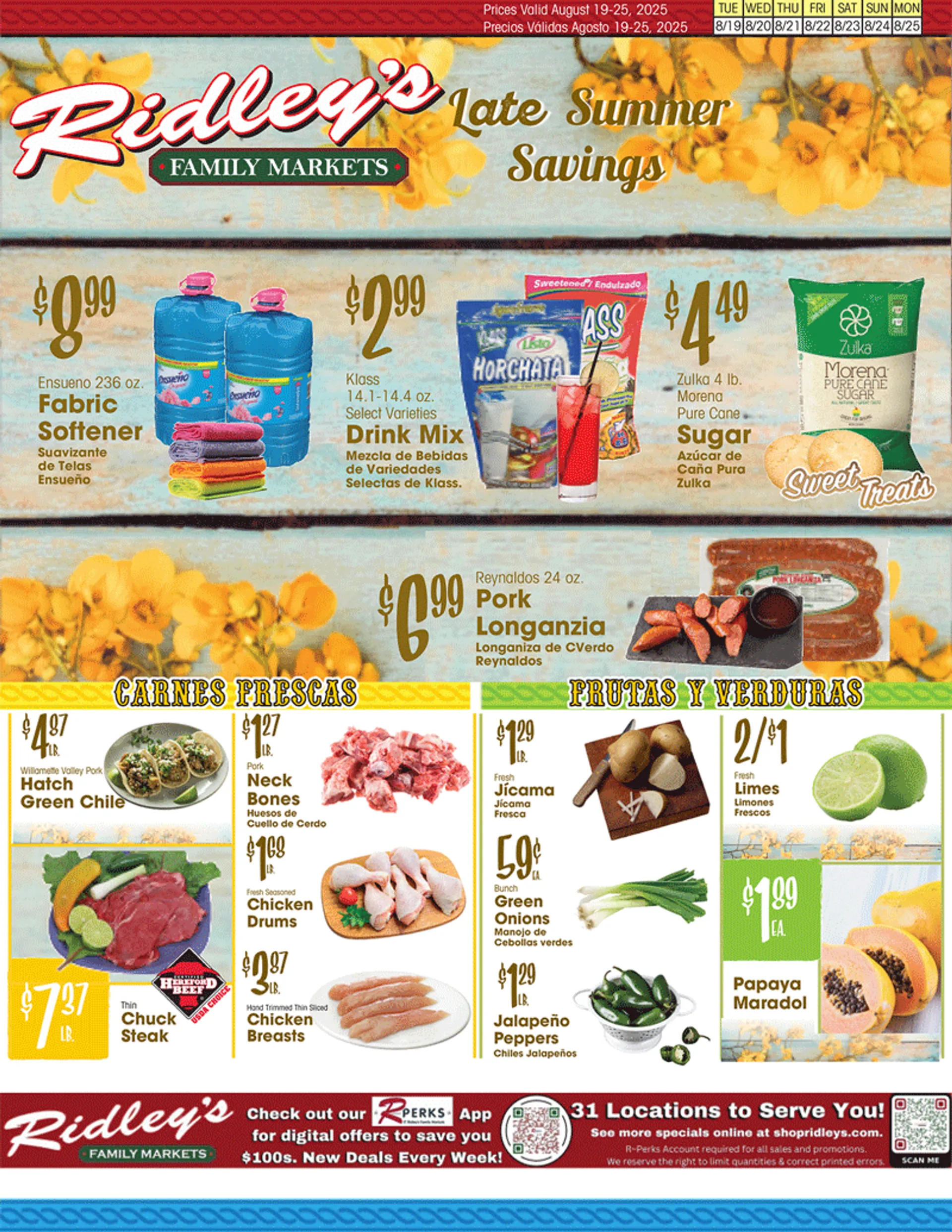 Weekly ad Ridley's Family Markets Sales from August 20 to August 26 2025 - Page 1