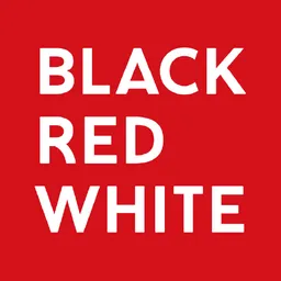 black red white logo