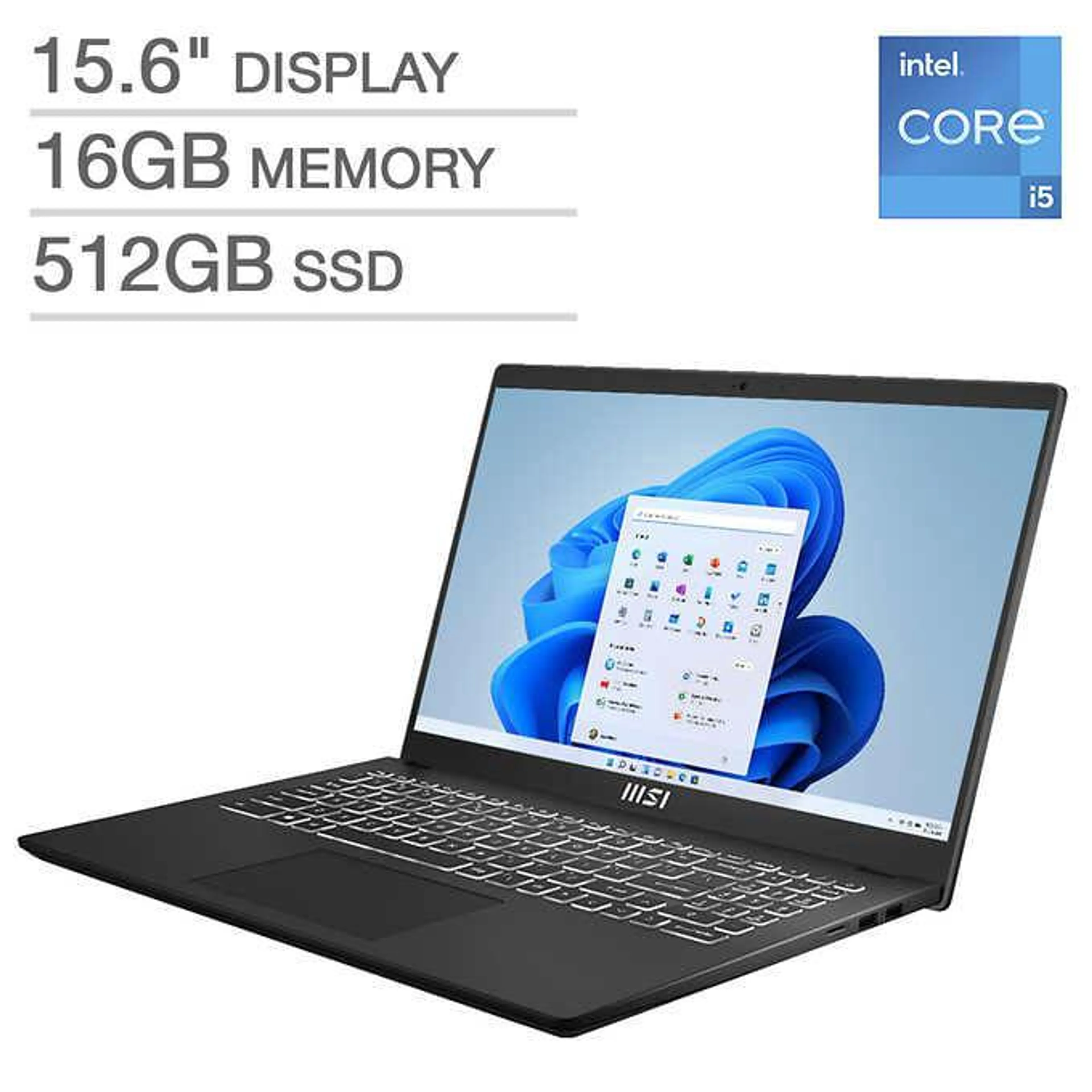 MSI Modern 15.6" Laptop - 12th Gen Intel Core i5-1235U - 1080p - Windows 11