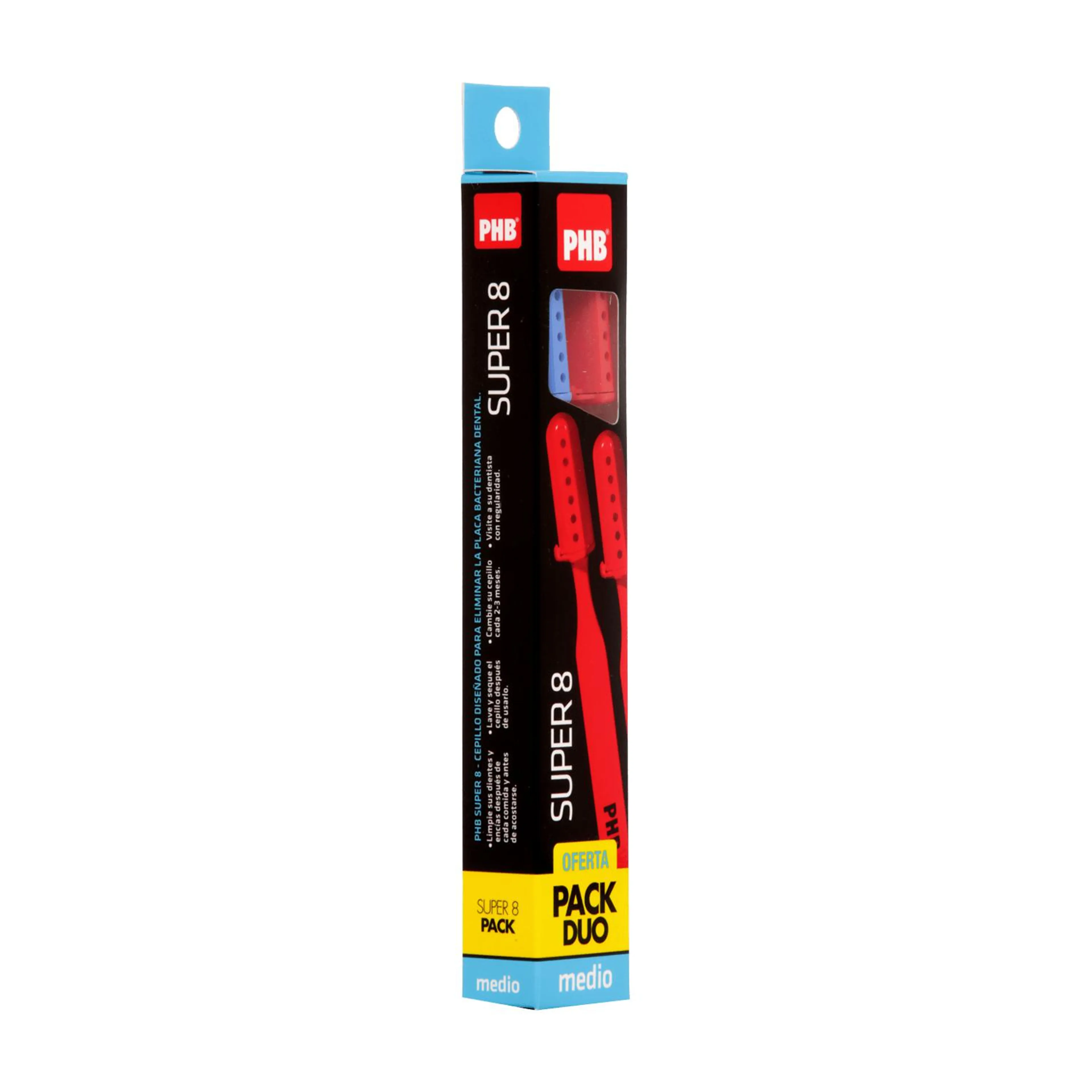 Pack 2 un. Cepillos dentales Super 8 medio