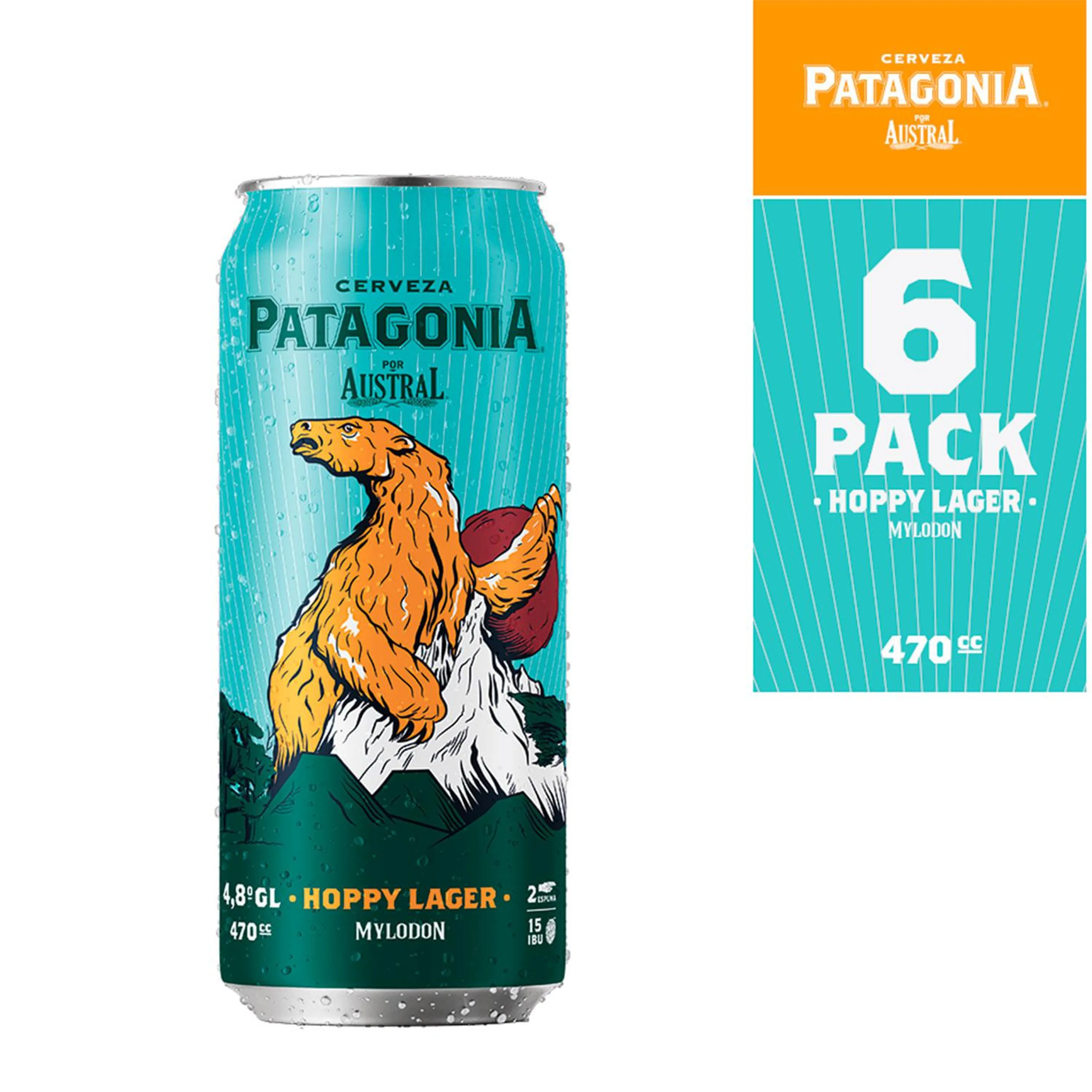 Pack 6 un. Cerveza Patagonia 4.8° Hoppy Lager 470 cc