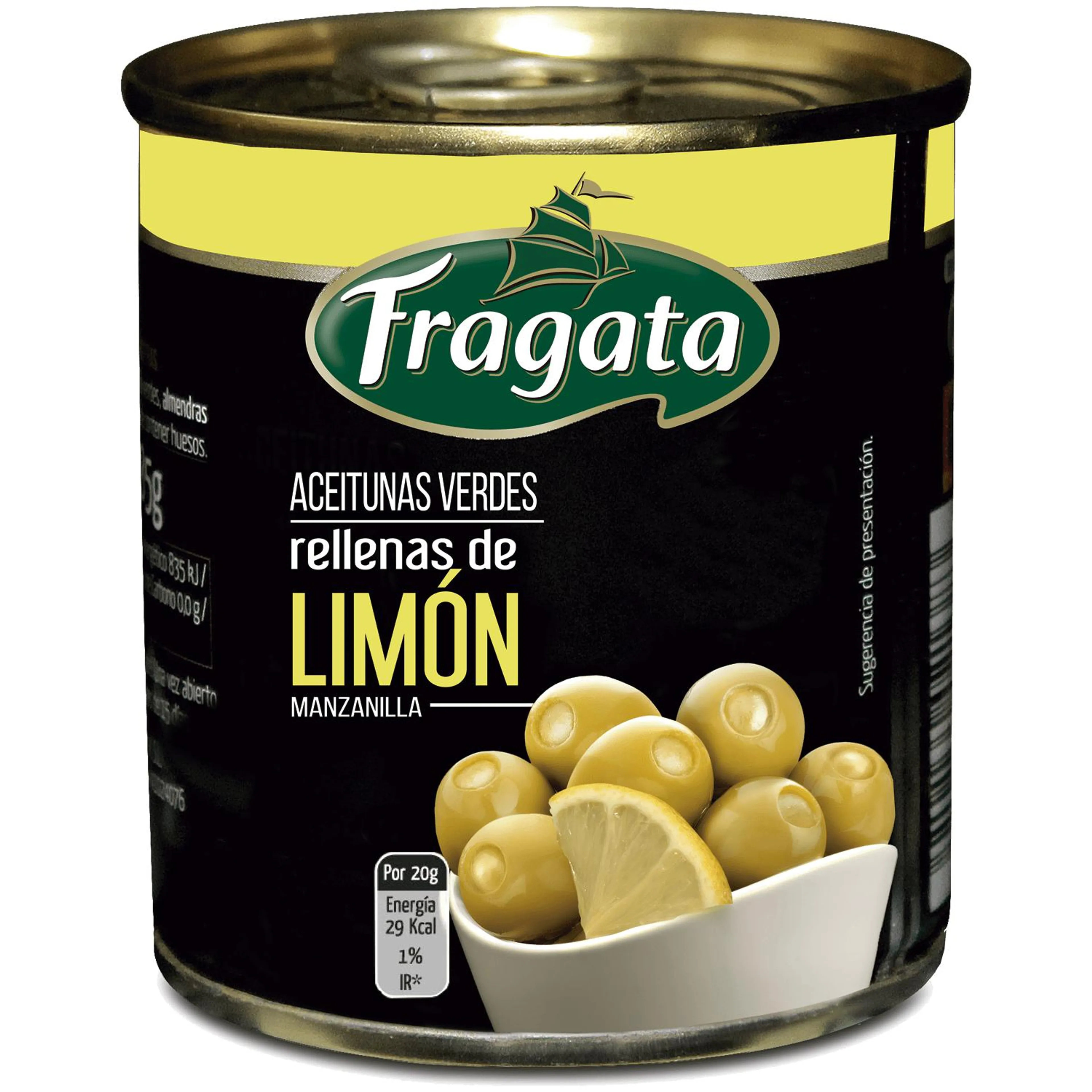 Aceitunas verdes rellenas de limón 85 g drenado