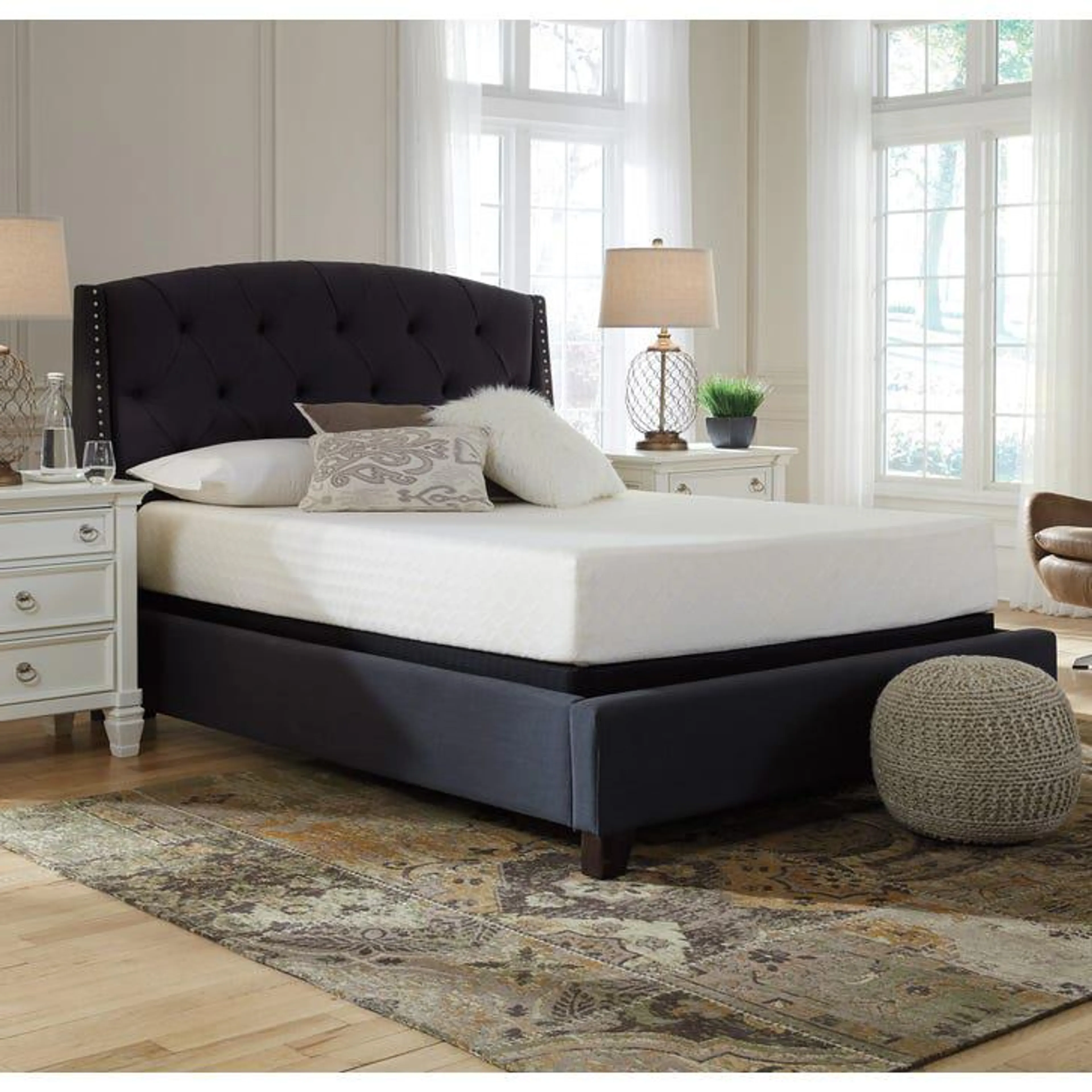 Queen Ashley Chime 10 inch Memory Foam Cushion Firm Bed in a Box Mattress