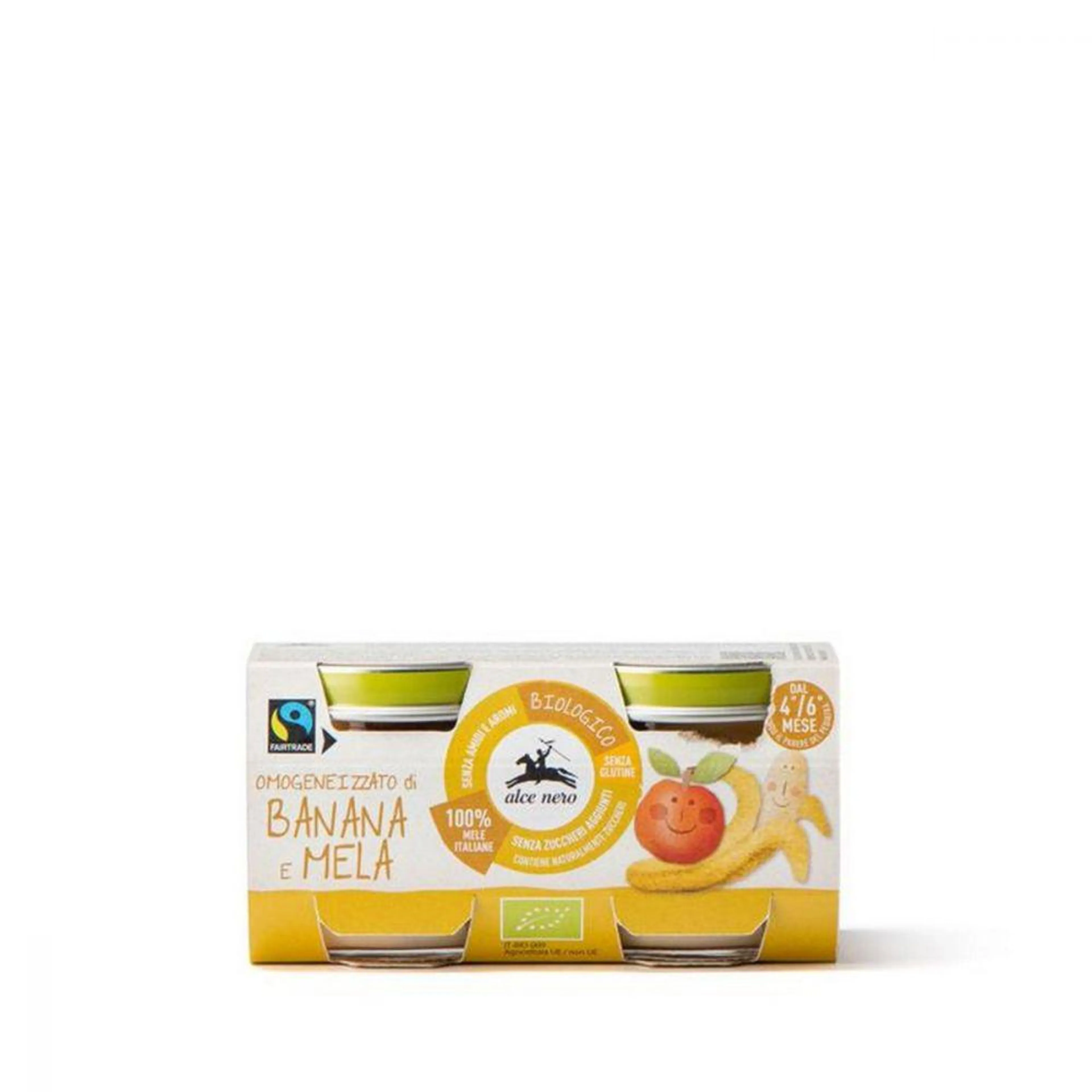 Baby omogeneizzato di frutta banana e mela bio gr.80x2