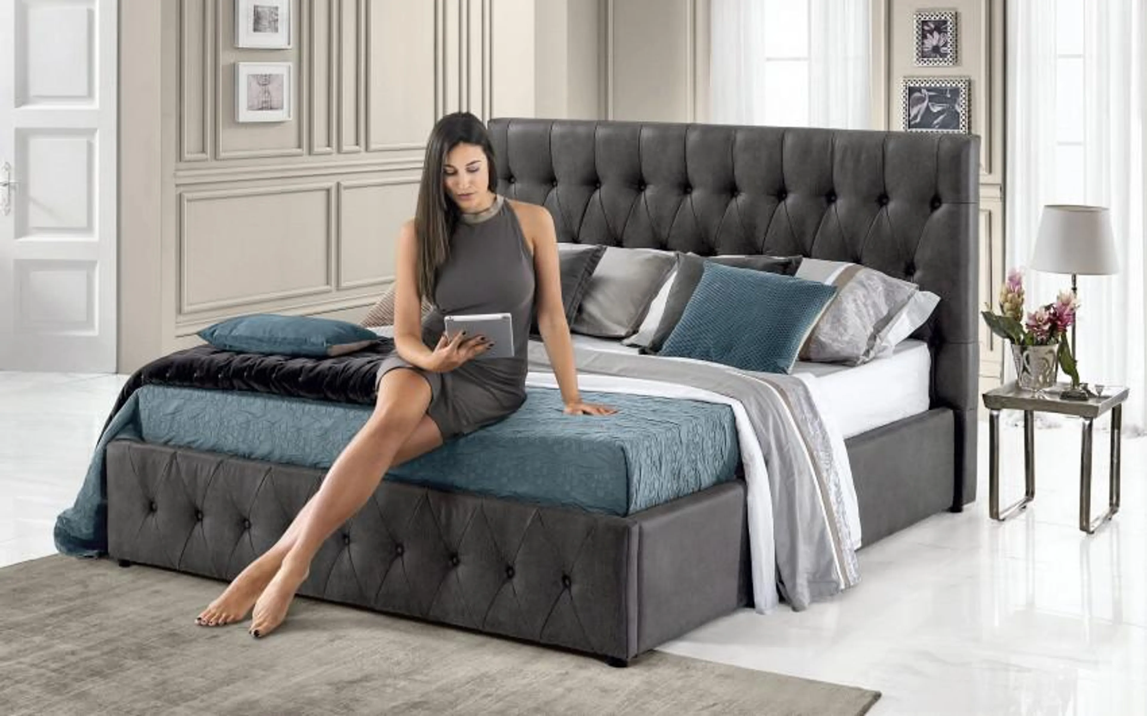 Letto matrimoniale con contenitore