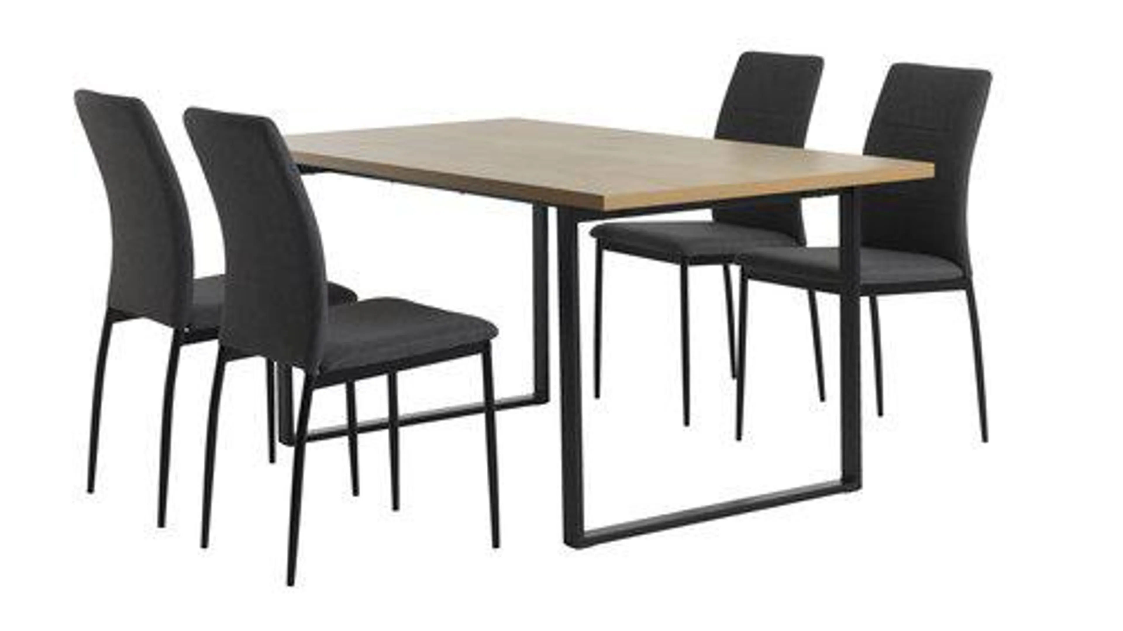 AABENRAA H160 asztal tölgy + 4 TRUSTRUP szék szürke