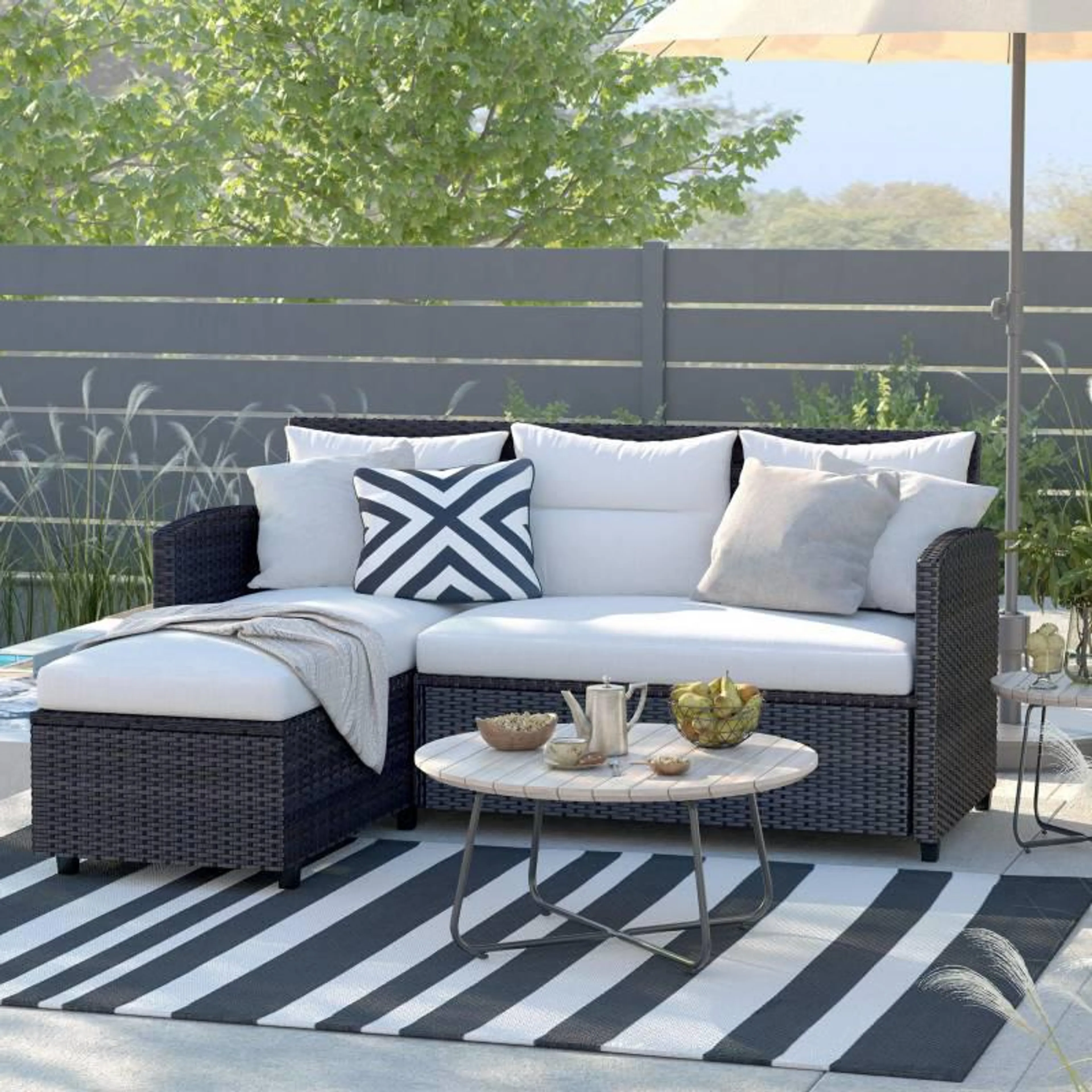 Set Sofá de Terraza Houston 4 Personas Ratán