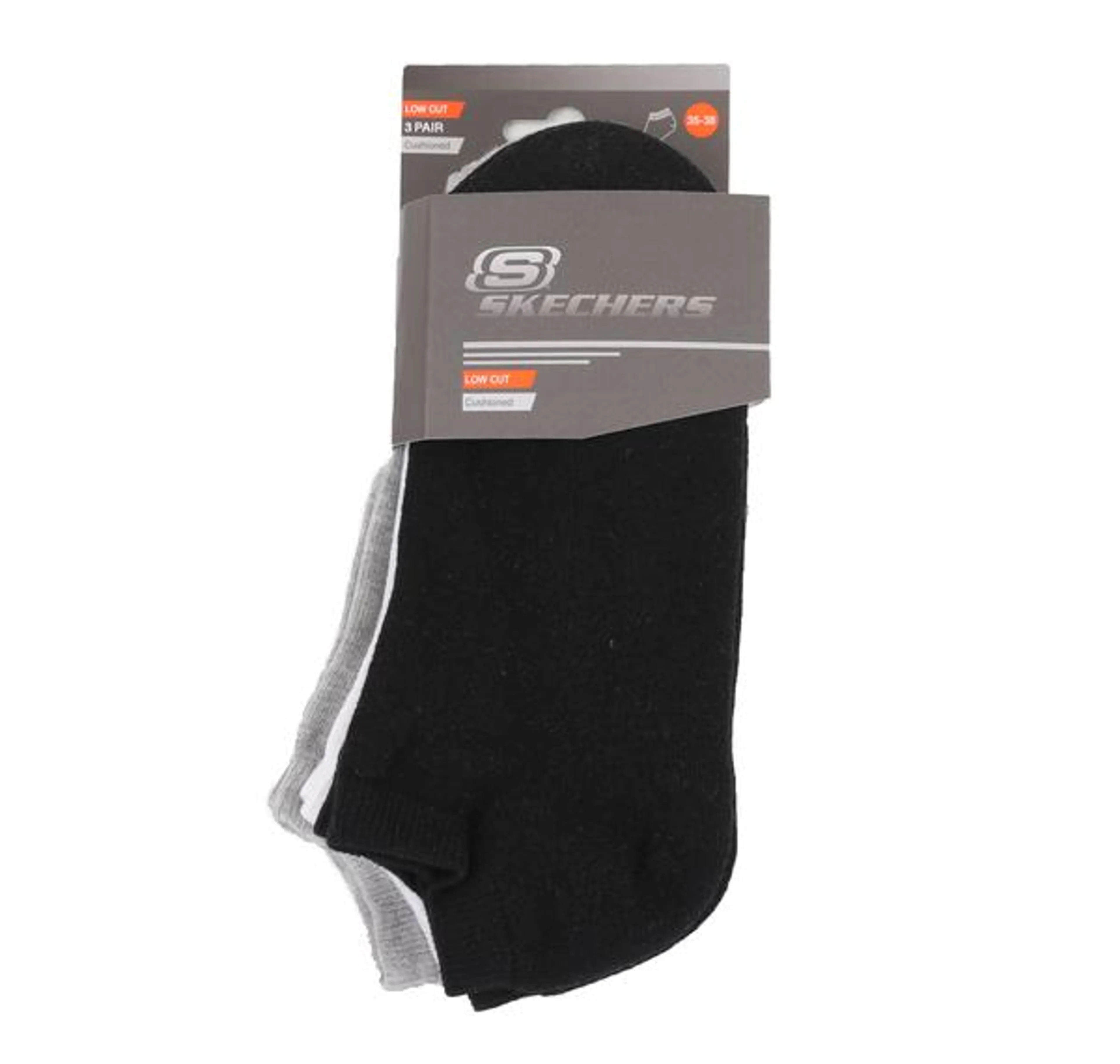 Skechers U Skx Padded Low Cut Socks 3 Pack Unisex Çorap Gri