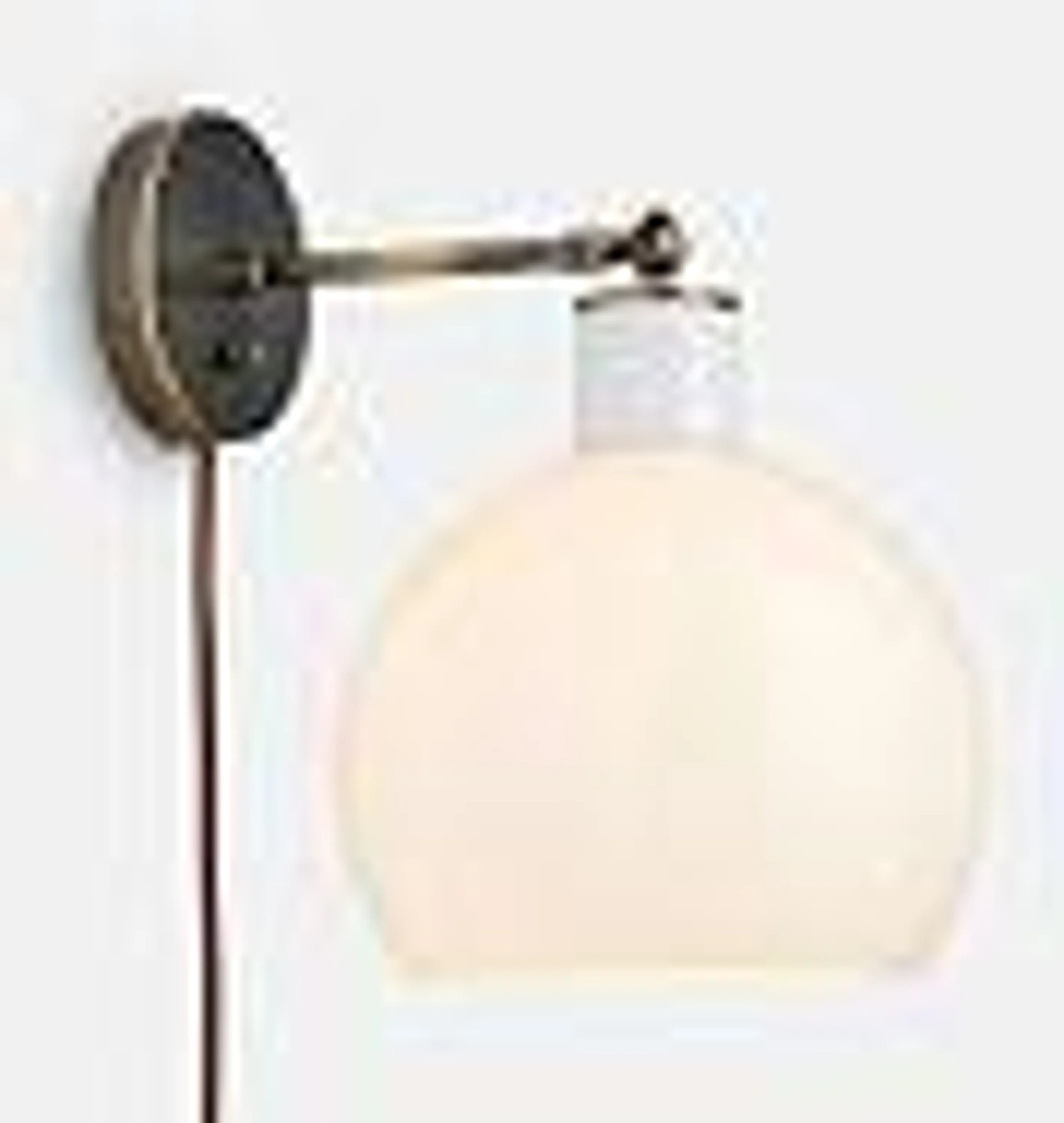 Edendale Straight Articulating Plug-In Sconce, Opal Glass