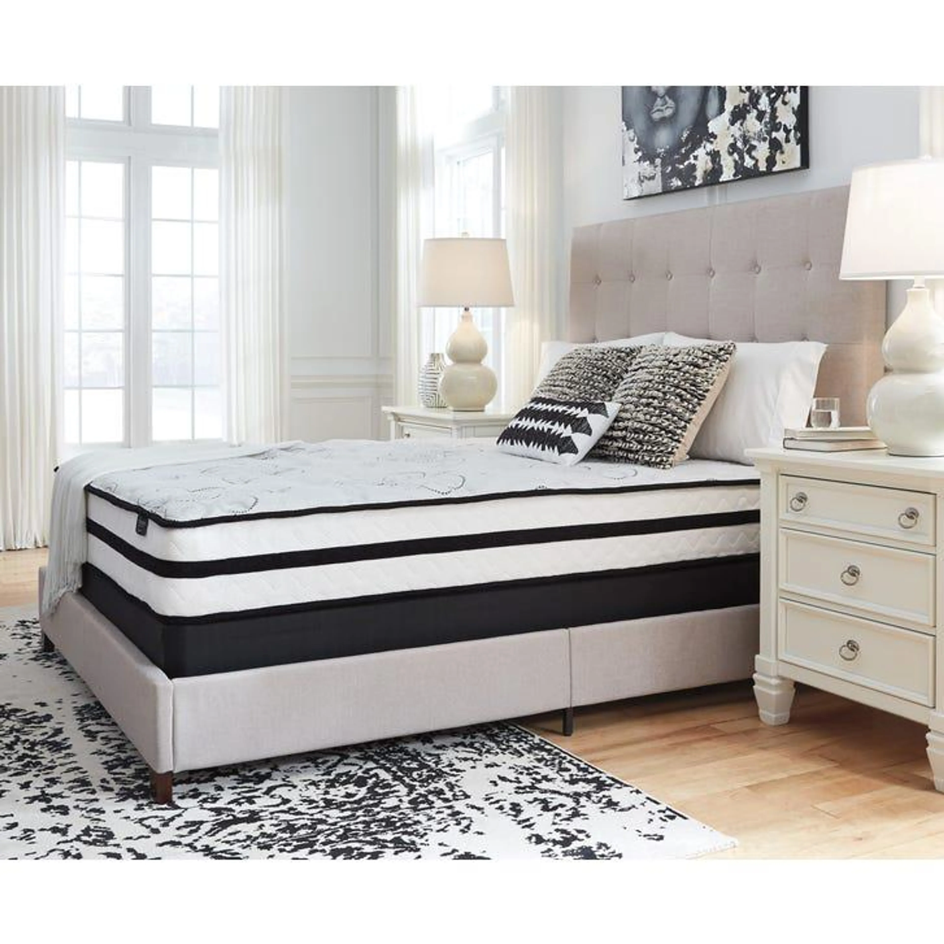 Queen Ashley Chime 10 Inch Hybrid Cushion Firm Bed in a Box Mattress