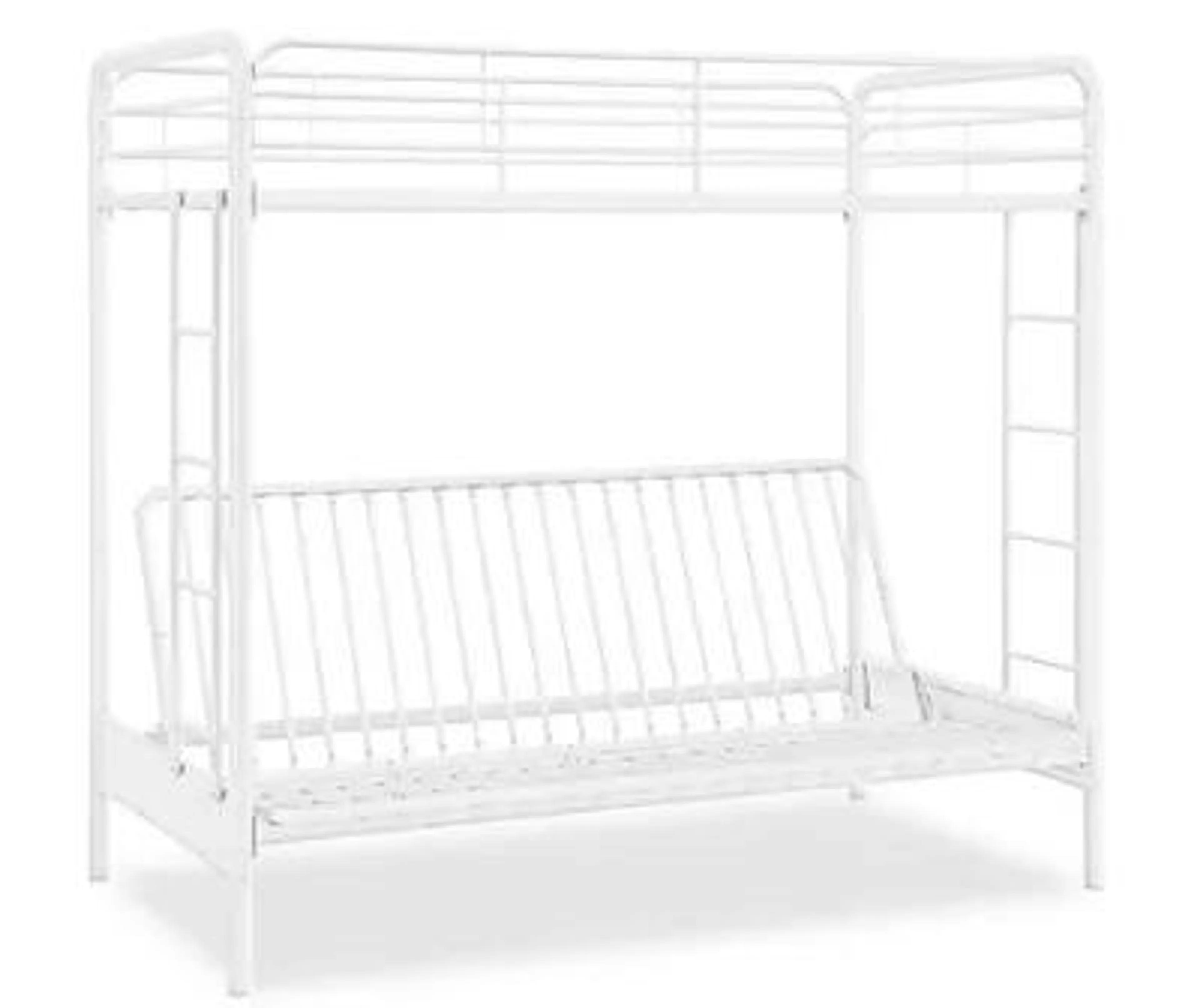 White Twin-Over-Futon Bunk Bed