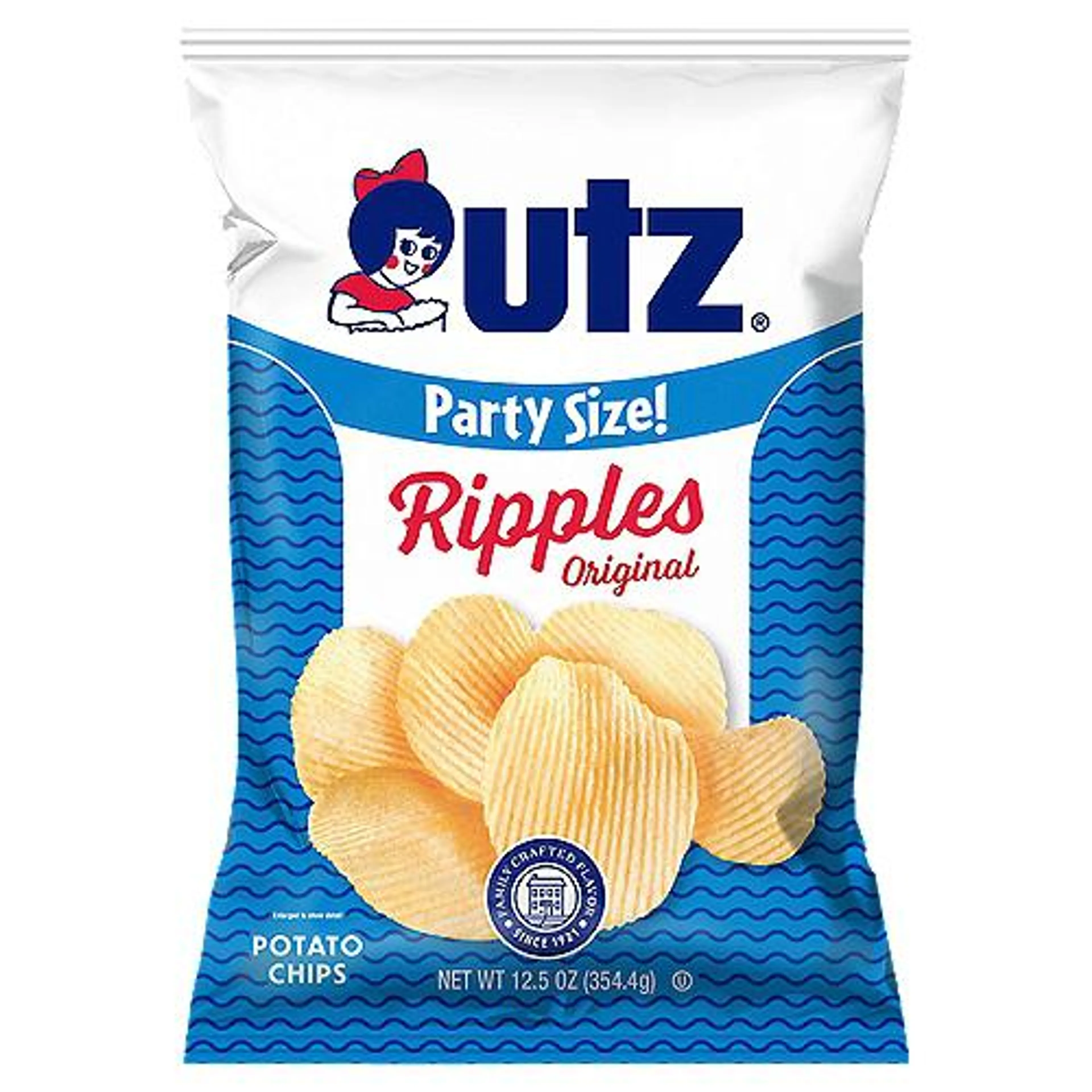 12.5 oz Utz Ripples Original Potato Chips