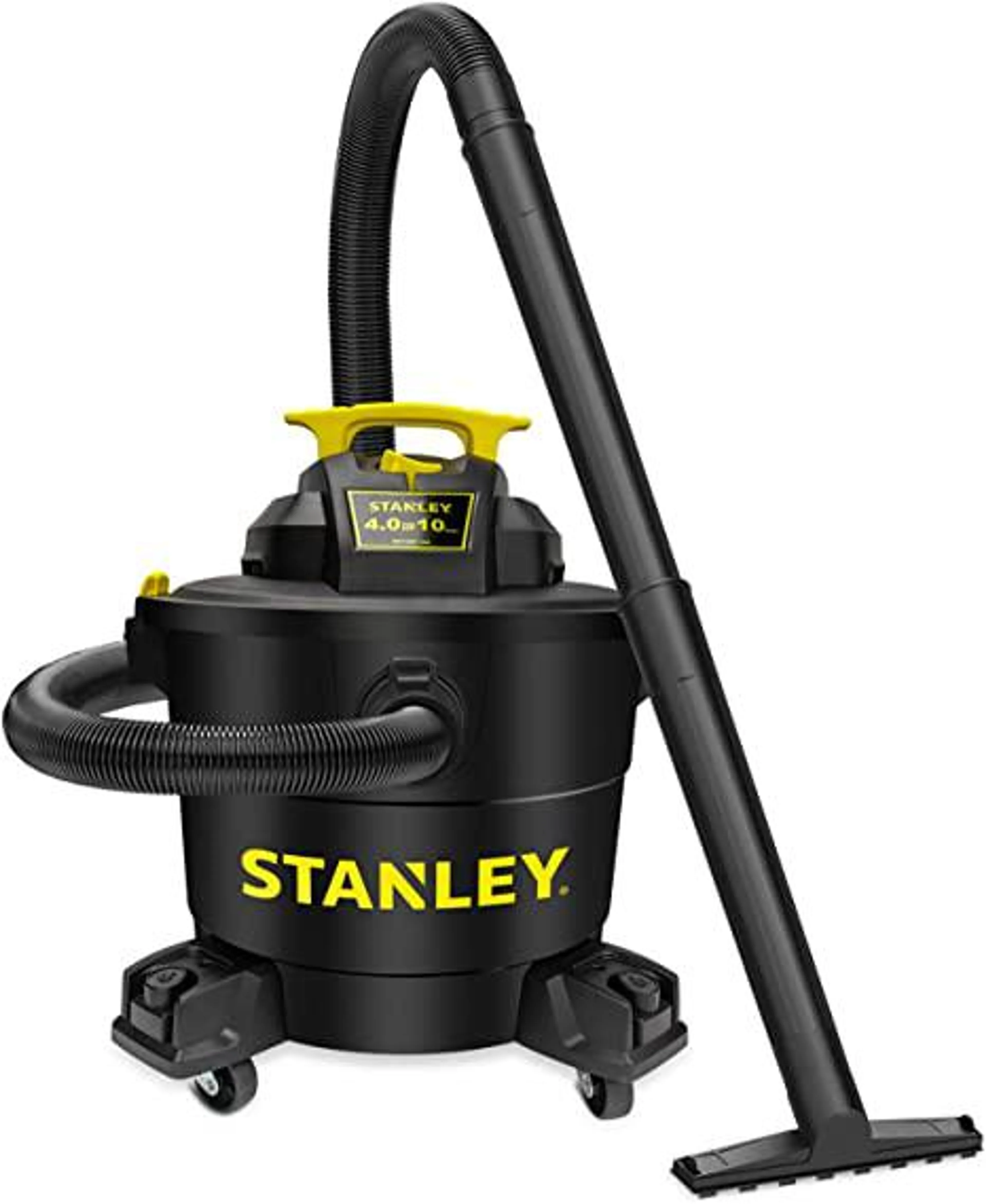 Stanley Wet/Dry Vacuum SL18191P, 10 Gallon 4 Horsepower 16 FT Clean Range Shop Vacuum, Ideal for Home/Garage/Laundry Rooms with Vacuum Attachments, Strong Suction Large Capacity Multiple Accessories