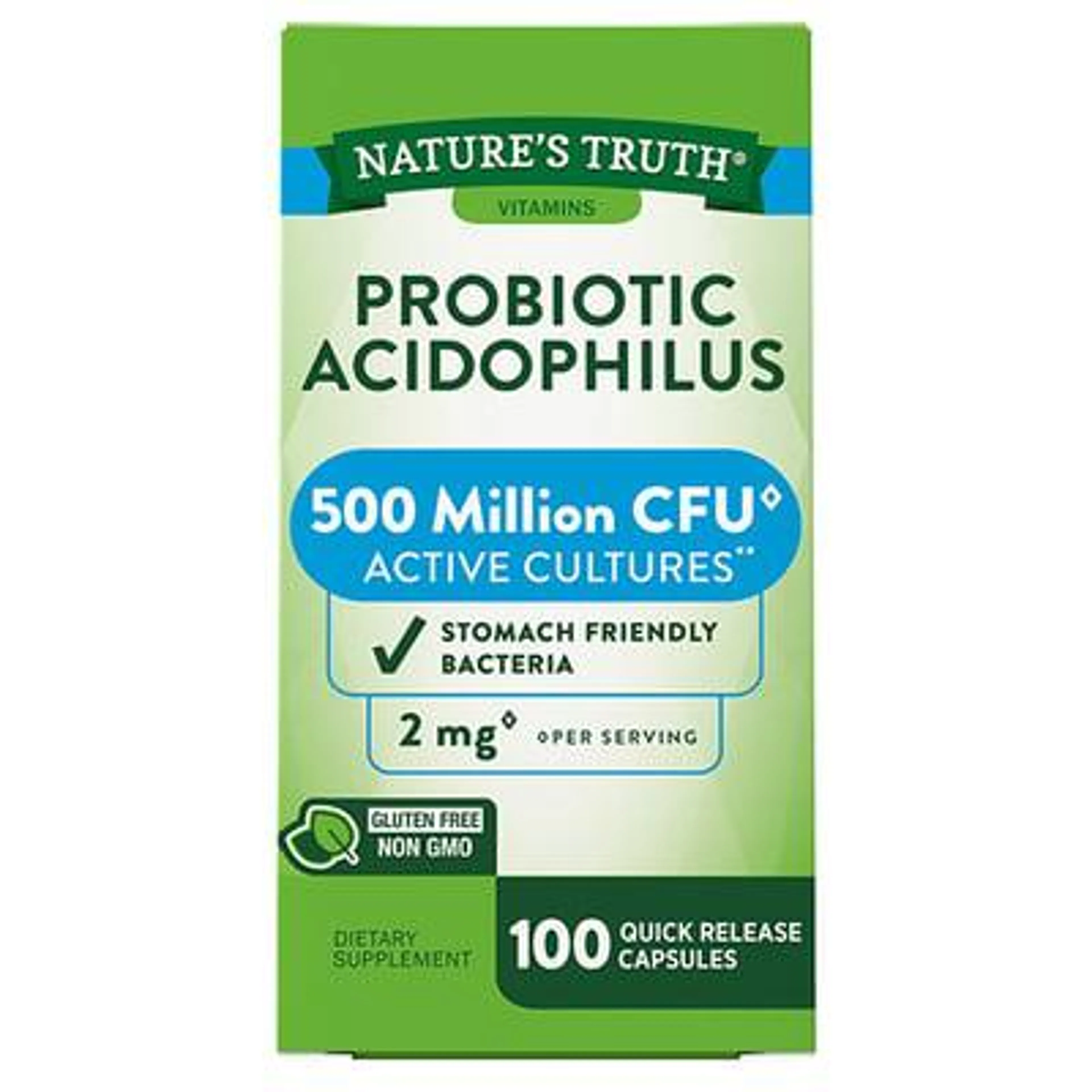 Natures Truth, Probiotic Acidophilus, 3 mg, Quick Release Capsules