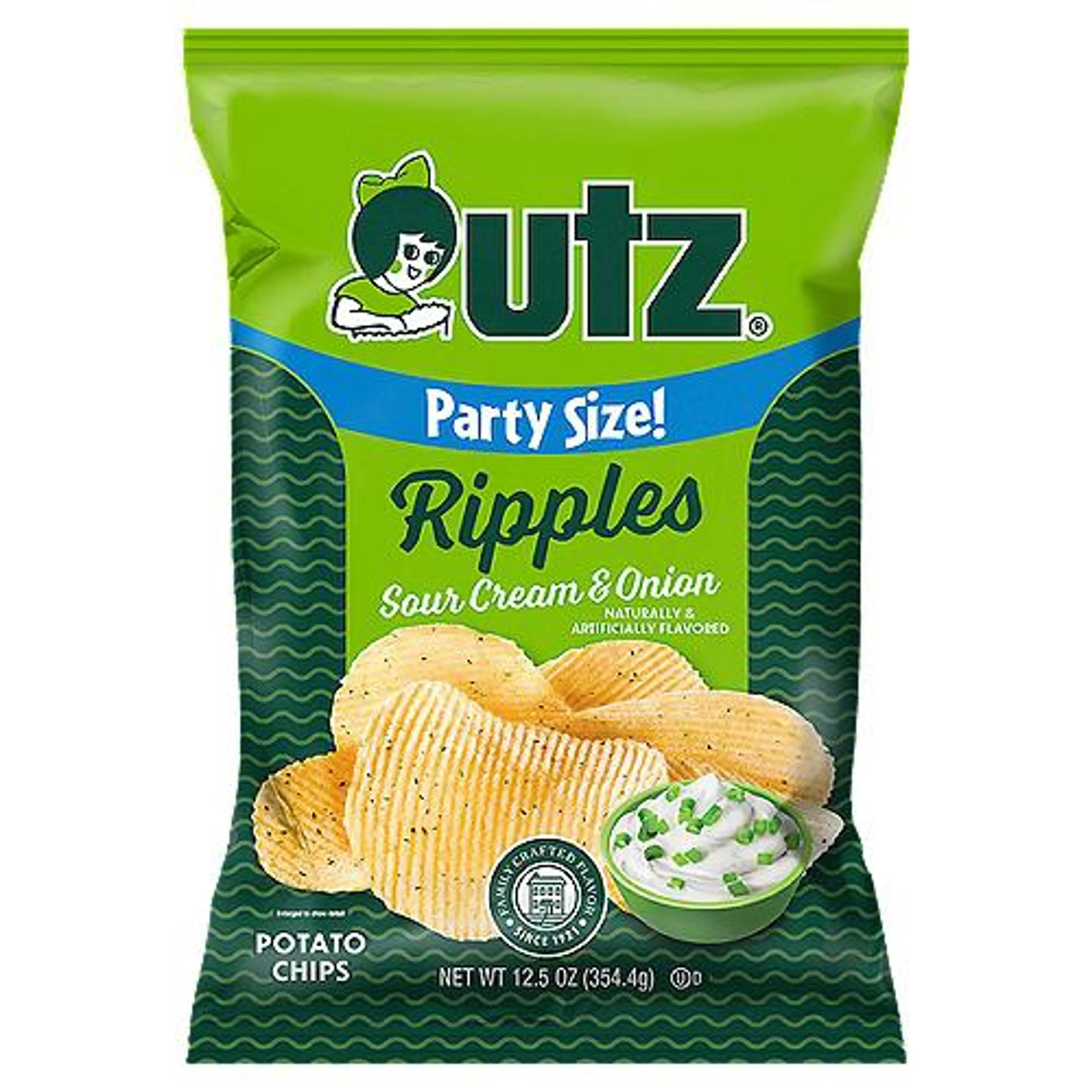 12.5 oz Utz Ripples Sour Cream & Onion Potato Chips