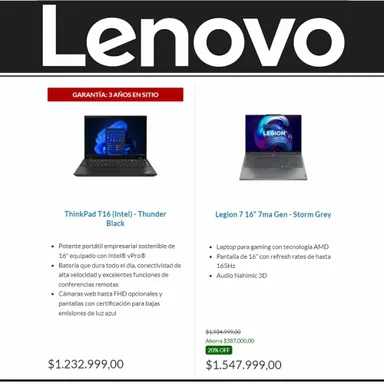 Catálogo Lenovo