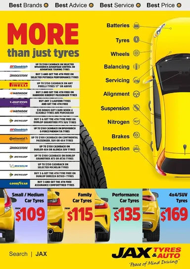 Jax Tyres catalogue