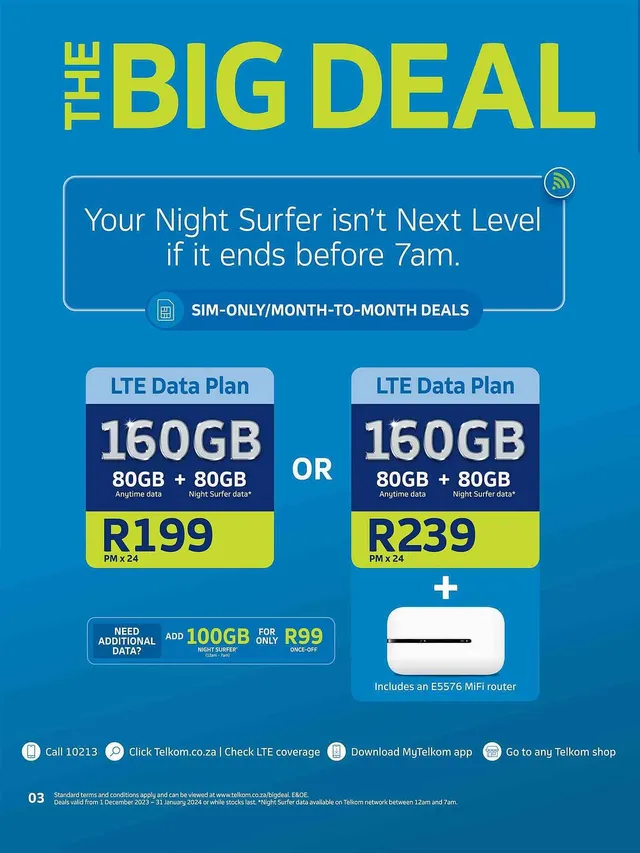 Telkom catalogue valid until 31 January 2024