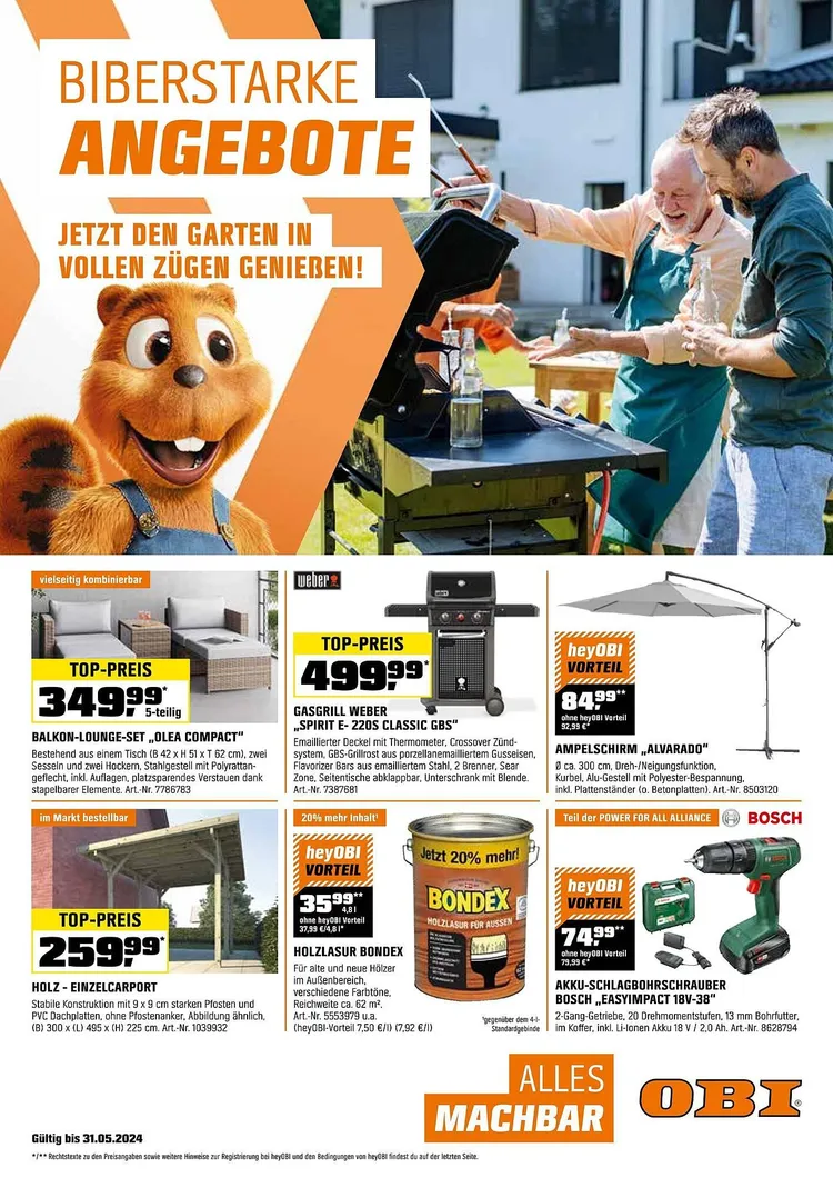 OBI Prospekt gültig bis 31. Mai 2024